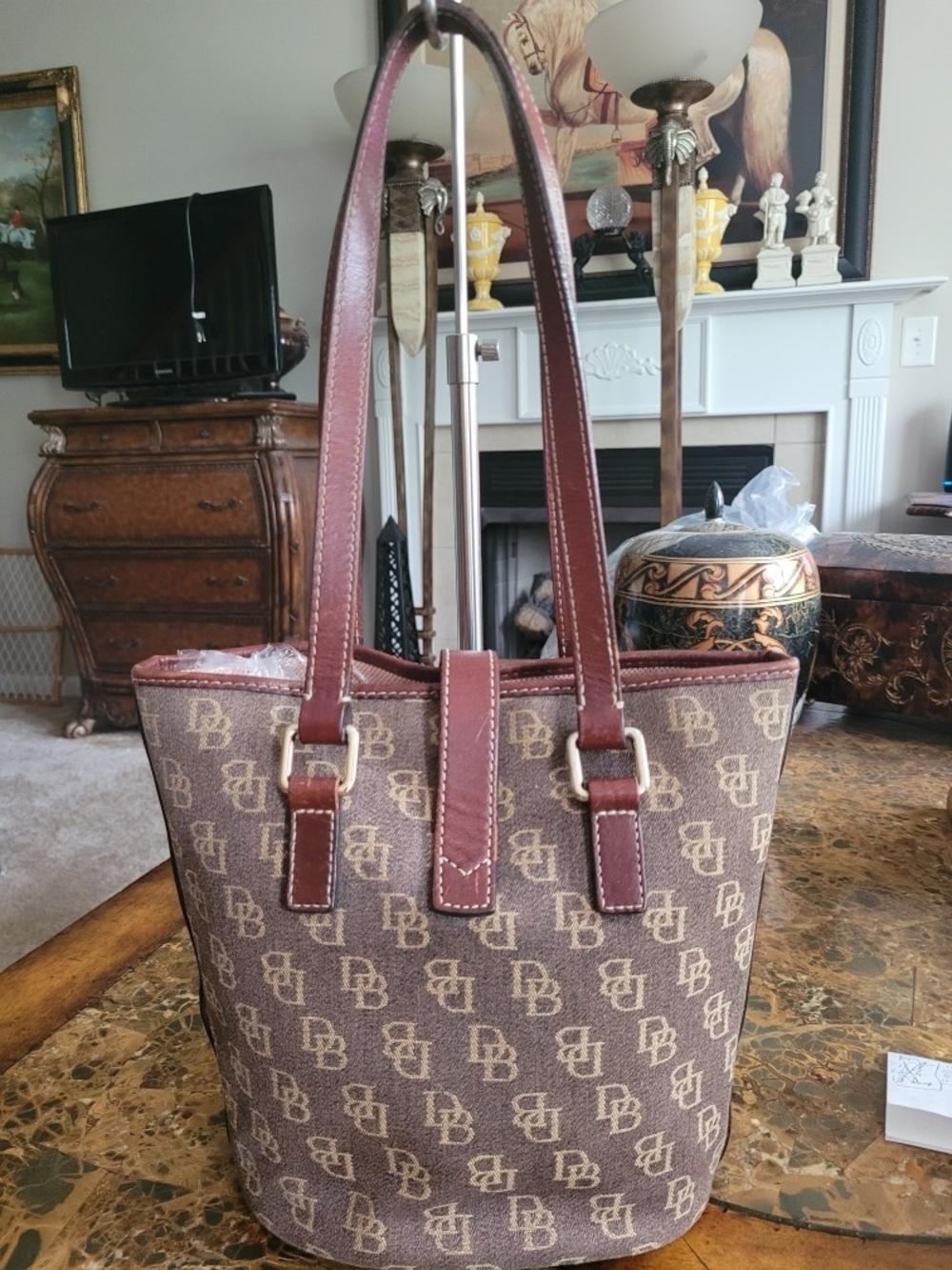 Dooney & Bourke Brown Signature Tote Bag - Picture 2 of 11